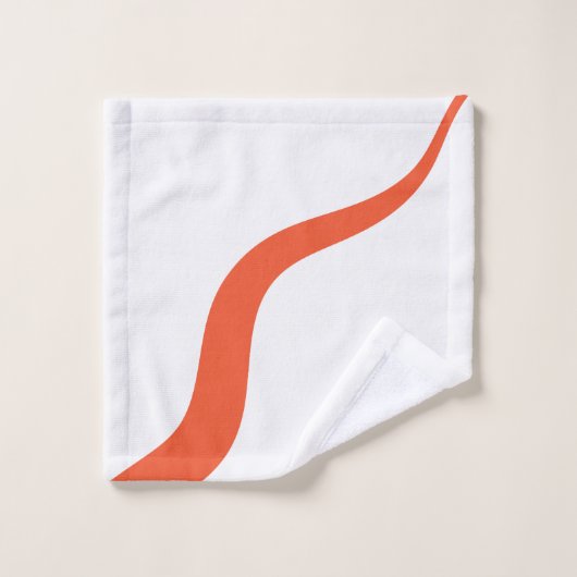Simple Waves 3 - Sinaasappel en wit Bad Handdoek (Wasdoekje)