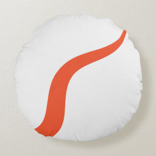 Simple Waves 3 - Sinaasappel en wit Rond Kussen