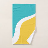 Simple Waves 3 - Turquoise en Geel Bad Handdoek (Handdoek)