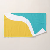 Simple Waves 3 - Turquoise en Geel Bad Handdoek (Handdoek)