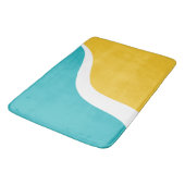 Simple Waves 3 - Turquoise en Geel Badmat (Gekanteld)