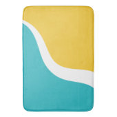 Simple Waves 3 - Turquoise en Geel Badmat (Voorkant Verticaal)