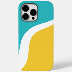 Simple Waves 3 - Turquoise en Geel Case-Mate iPhone 14 Pro Max Hoesje