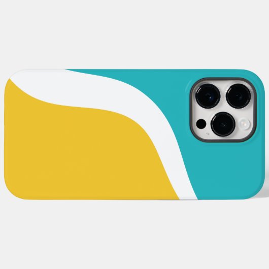 Simple Waves 3 - Turquoise en Geel Case-Mate iPhone Case (Achterkant (horizontaal))