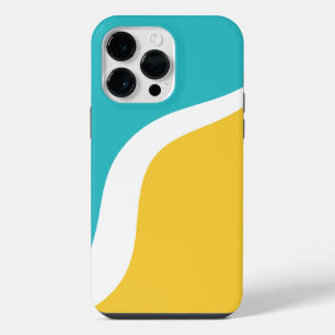 Simple Waves 3 - Turquoise en Geel iPhone 14 Pro Max Hoesje