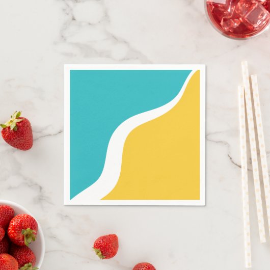 Simple Waves 3 - Turquoise en Geel Servet (Insitu)