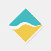 Simple Waves 3 - Turquoise en Geel Servet (Hoek)