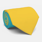 Simple Waves 3 - Turquoise en Geel Stropdas (Opgerold)