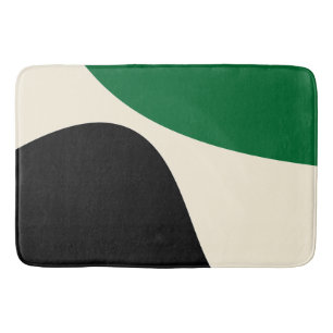 Simple Waves 4 in groen, crème en zwart Badmat