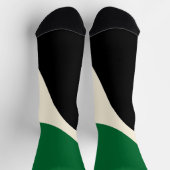 Simple Waves 4 in groen, crème en zwart Sokken (Top)