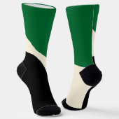 Simple Waves 4 in groen, crème en zwart Sokken (Gebogen)
