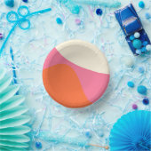 Simple Waves 4 in roze, Sinaasappel en crème Papieren Kommen (Feest)