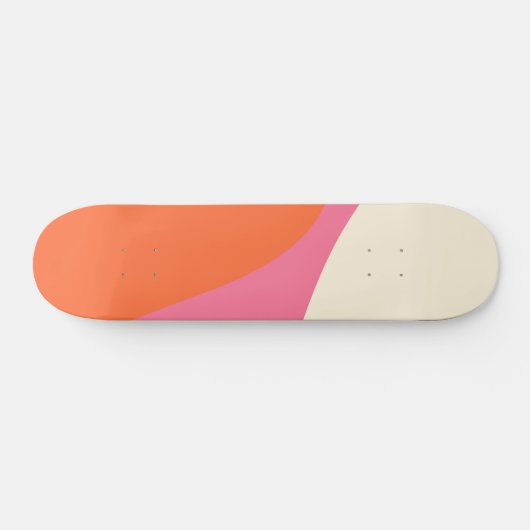 Simple Waves 4 in roze, Sinaasappel en crème Persoonlijk Skateboard (Horizontaal)