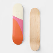Simple Waves 4 in roze, Sinaasappel en crème Persoonlijk Skateboard (Voorkant)
