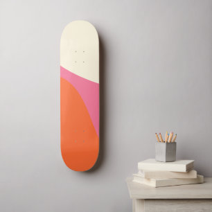 Simple Waves 4 in roze, Sinaasappel en crème Persoonlijk Skateboard