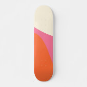 Simple Waves 4 in roze, Sinaasappel en crème Persoonlijk Skateboard (Voorkant)