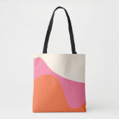 Simple Waves 4 in roze, Sinaasappel en crème Tote Bag (Voorkant)