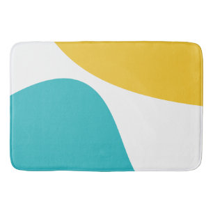Simple Waves 4 - Turquoise en Geel Badmat