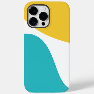 Simple Waves 4 - Turquoise en Geel Case-Mate iPhone 14 Pro Max Hoesje