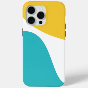 Simple Waves 4 - Turquoise en Geel iPhone 15 Pro Max Hoesje