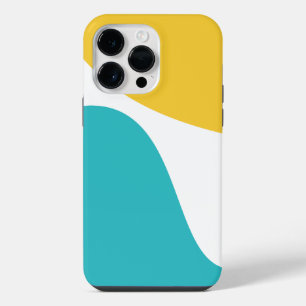 Simple Waves 4 - Turquoise en Geel iPhone 14 Pro Max Hoesje