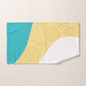Simple Waves - Bloemenpatroon Turquoise en Geel Bad Handdoek (Handdoek)
