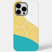 Simple Waves - Bloemenpatroon Turquoise en Geel Case-Mate iPhone Case (Achterkant)
