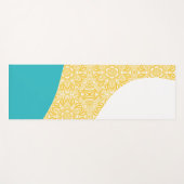 Simple Waves - Bloemenpatroon Turquoise en Geel Yogamat (Voorkant (horizontaal))