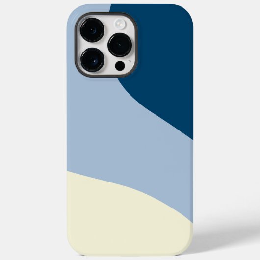 Simple Waves - Donkerblauw, Lichtblauw en Crème Case-Mate iPhone Case (Achterkant)