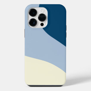 Simple Waves - Donkerblauw, Lichtblauw en Crème iPhone 14 Pro Max Hoesje