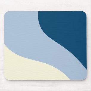 Simple Waves - Donkerblauw, Lichtblauw en Crème Muismat