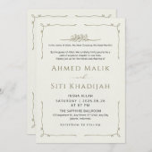 Simple Wavy Border Islamic Wedding Nikah Kaart (Voorkant / Achterkant)