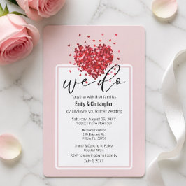 Simple We Do - Huwelijksuitnodiging Hearts Kaart