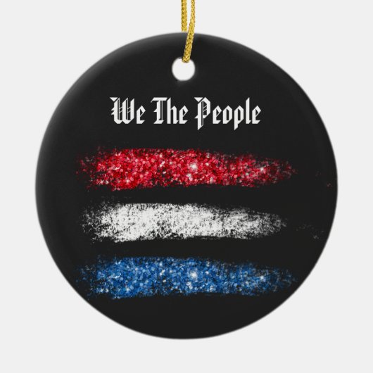 *~* Simple WE THE PEOPLE - American Flag Modern Keramisch Ornament (Voorkant)