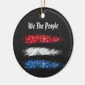 *~* Simple WE THE PEOPLE - American Flag Modern Keramisch Ornament (Links)