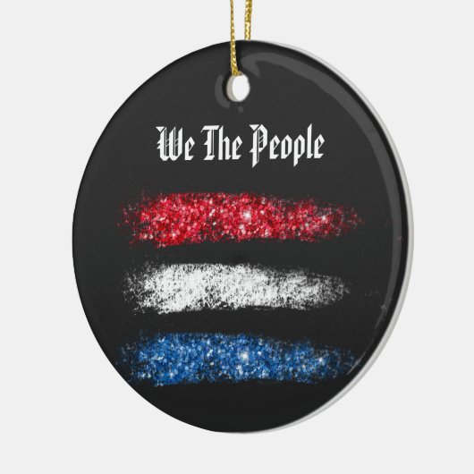 *~* Simple WE THE PEOPLE - American Flag Modern Keramisch Ornament (Links)