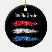 *~* Simple WE THE PEOPLE - American Flag Modern Keramisch Ornament (Achterkant)