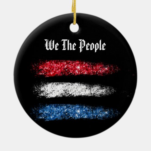*~* Simple WE THE PEOPLE - American Flag Modern Keramisch Ornament (Achterkant)