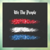 *~* Simple WE THE PEOPLE - American Flag Modern  Raamsticker (Vel 3)