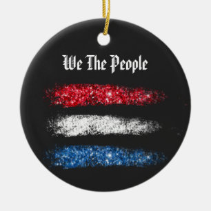 *~* Simple WE THE PEOPLE - American Flag Moderne Keramisch Ornament