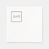 Simple Wed Love Monogram Servet (Voorkant)