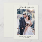 Simple Weddenschap Photo Script-kalligrafie Bedankkaart (Voorkant / Achterkant)