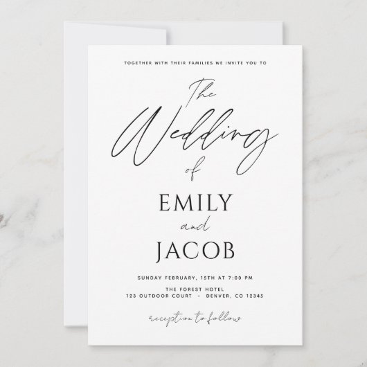 Simple Weddenschap Photo Script Typography Kaart (Voorkant)