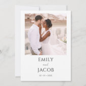 Simple Weddenschap Photo Script Typography Kaart (Achterkant)