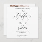 Simple Weddenschap Photo Script Typography Kaart (Voorkant / Achterkant)