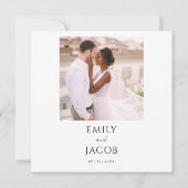 Simple Weddenschap Photo Script Typography Kaart (Achterkant)