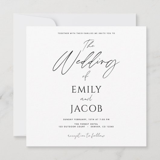 Simple Weddenschap Photo Script Typography Kaart (Voorkant)