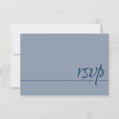 Simple Weddenschap RSVP Calligraphy Dusty Blue Kaartje (Voorkant)