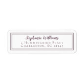 Simple Weddenschap RSVP Paars White Etiket (Voorkant)