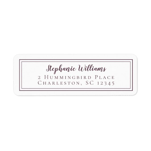 Simple Weddenschap RSVP Paars White Etiket (Voorkant)